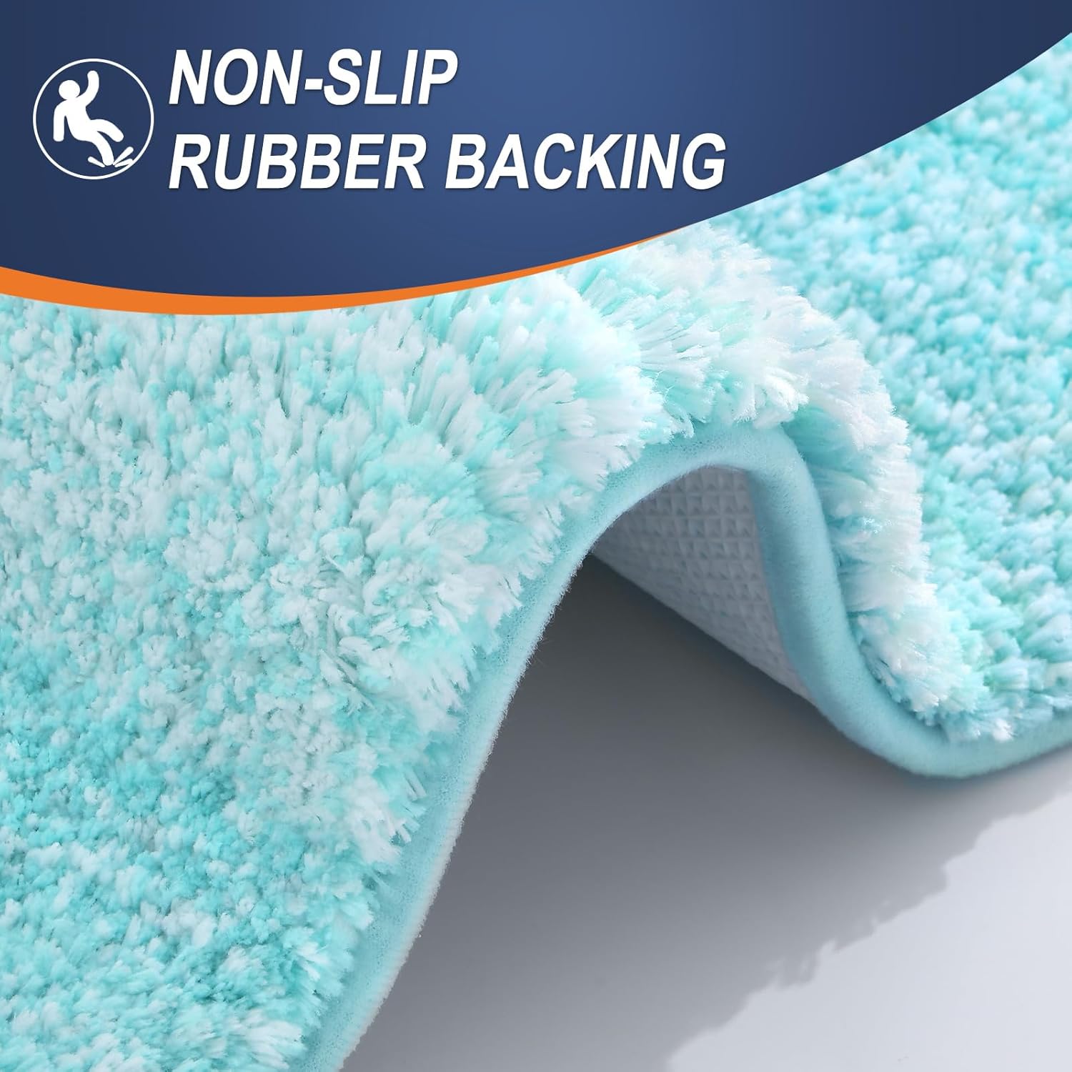 OLANLY Large Bathroom Rugs - Extra Soft Microfiber Mat 45x27 | Quick Dry, Machine Washable, Teal