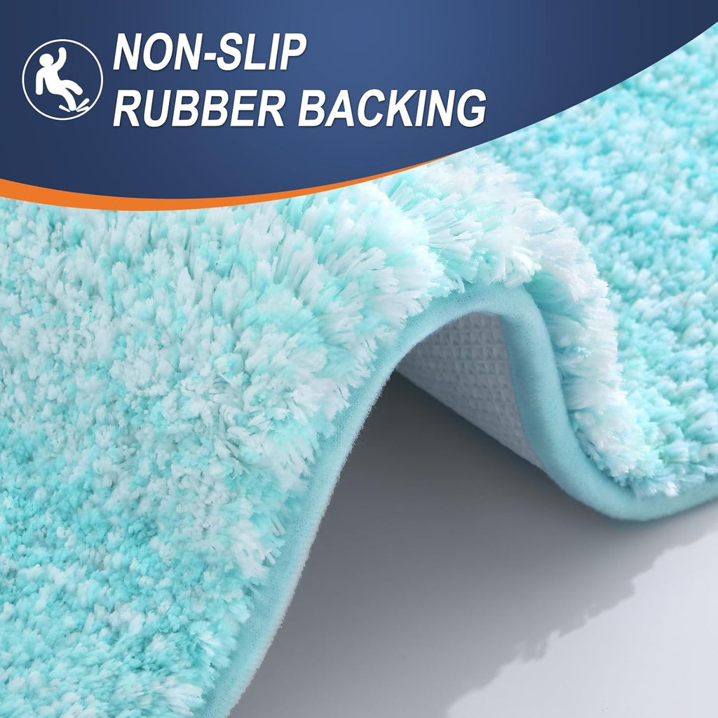 OLANLY Bath Rugs Mat - Extra Soft Microfiber, Quick Dry & Machine Washable | 24x16 Teal Color