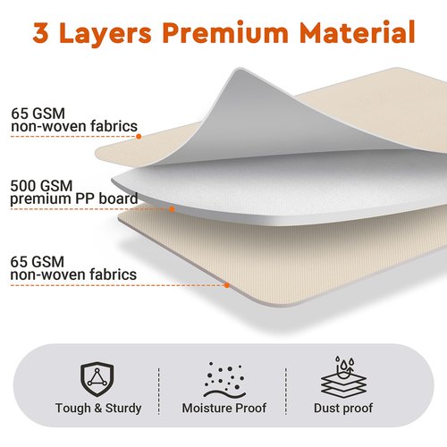 StorageTastic 4 Pack Bed Sheet Closet Organizers and Storage,Sturdy Foldable Storage Containers with Window and Label,Storage and Organization for Bedding Sheets,Duvet Covers,Blankets (Beige)