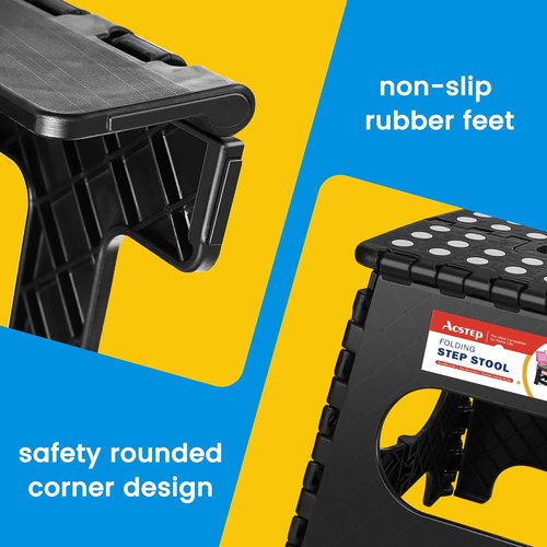 ACSTEP Folding Step Stool - Sturdy 11-Inch Non-Slip Design | Lightweight & Collapsible for Kids & Adults