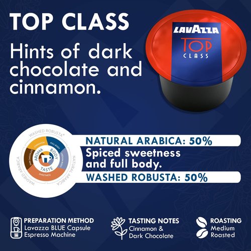 Lavazza Blue Coffee Capsules Variety Pack – 100 Count (50 Pods Each) – Includes Top Class & Caffè Crema Blends – Compatible with Lavazza LB Espresso Machines Only – Premium Italian Coffee
