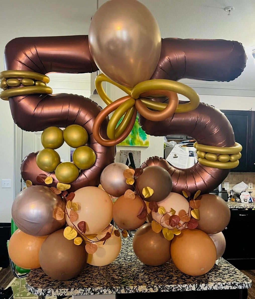 Skiennix 40-Inch Balloon Numbers - Big Coffee Brown Balloons for 5th Birthday & Wedding Decor