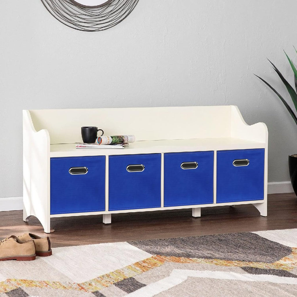 Skiennix Fabric Cube Storage Bins - Foldable Organizers with Dual Handles | Set of 6, Dark Blue