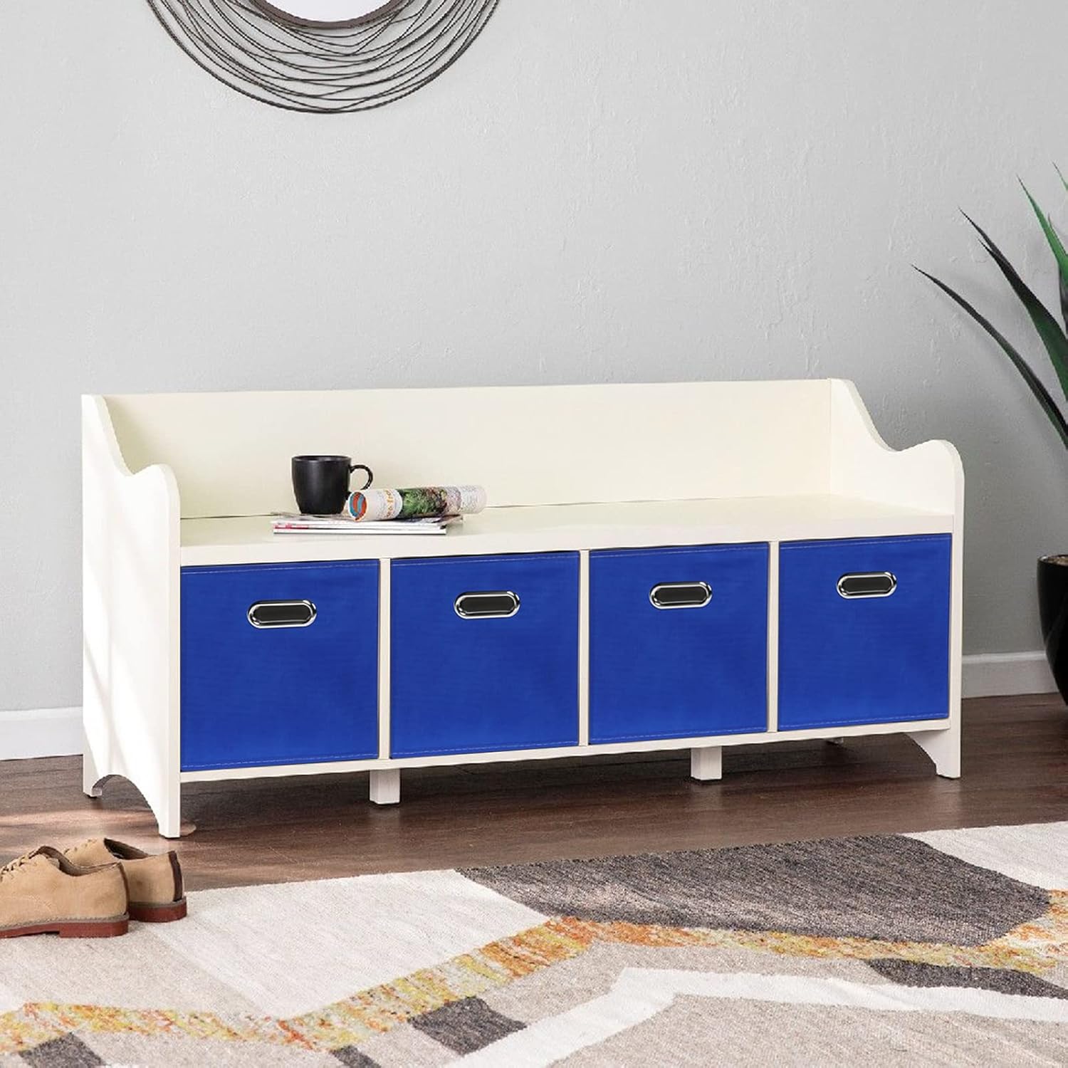 Skiennix Fabric Cube Storage Bins - Foldable Organizers with Dual Handles | Set of 6, Dark Blue