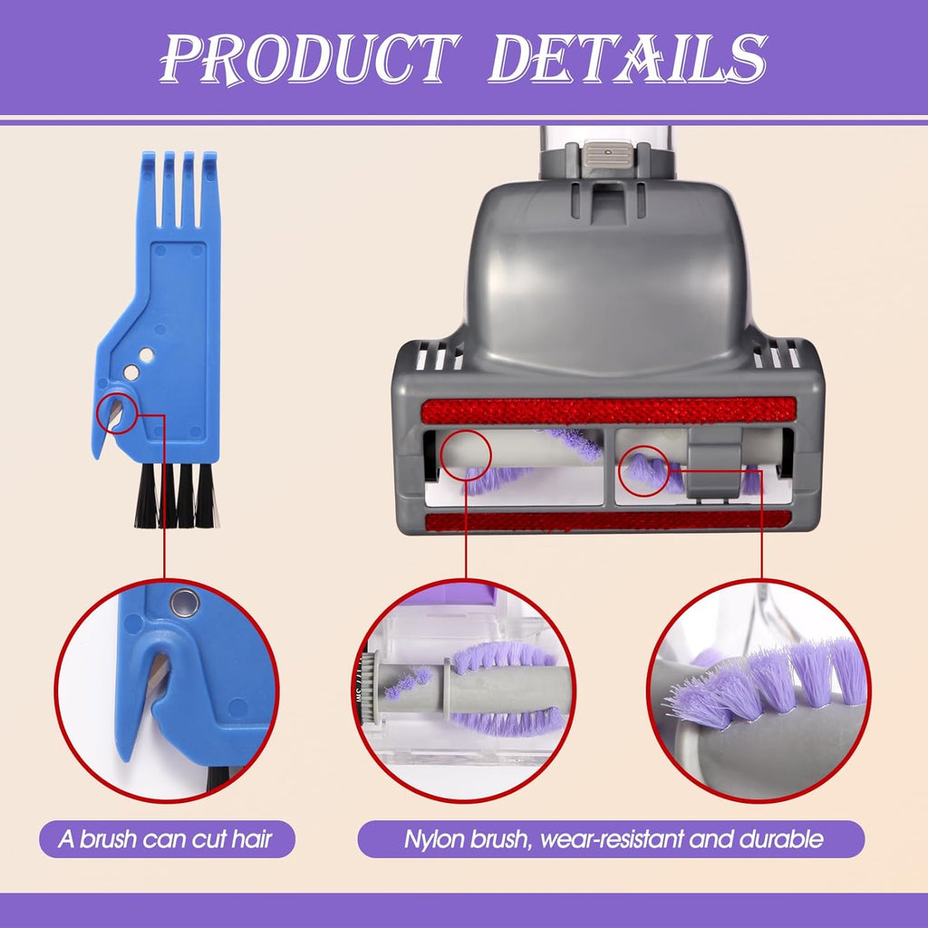 Shark Pet Hair Power Brush Tool - Upgraded Vacuum Attachment for Navigator Lift-Away NV360 | Purple