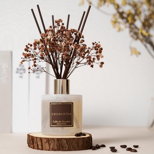 Cocorrína Reed Diffuser Set - Coffee & Chocolate Scented Home Fragrance | Elegant Bathroom Decor