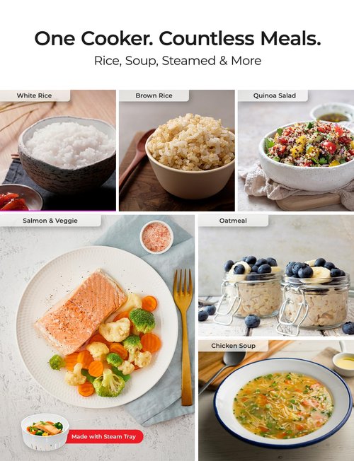 CUCKOO Basic Rice Cooker 10-Cup Uncooked / 20-Cup Cooked, Large Rice Maker and Warmer with Nonstick Inner Pot, Easy to Use with Auto Keep Warm, Includes Steam Tray, White (CR-1095)