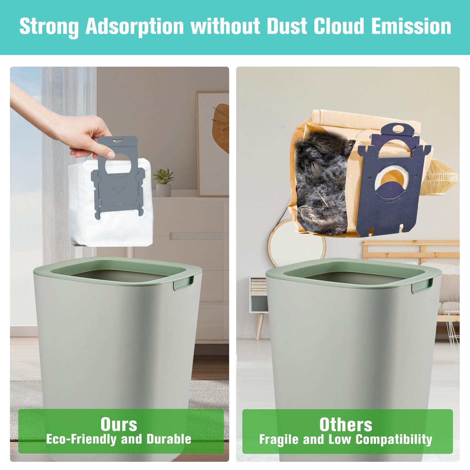 18 Pack Replacement Vacuum Bags Compatible with iRobot Roomba i7, i7+, j7, j7+, i3, i3+,i4, i4+, i6, i6+, i8, i8+, s9, s9+ Plus, i & s & j Series Automatic Dirt Disposal Bags