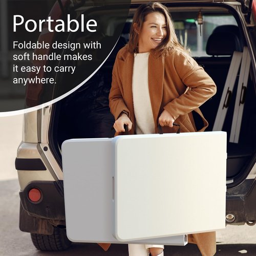 6FT Heavy Duty Folding Table by [Brand Name] - Portable & Foldable with Built-In Handle for Events, Picnics, and Camping