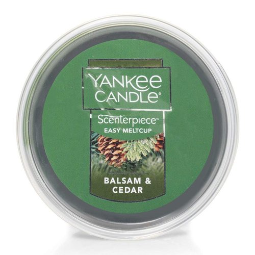 Yankee Candle Balsam and Cedar Meltcup - Scenterpiece Wax Warmer System Refill - Set of TWO Balsam and Cedar Easy Meltcups