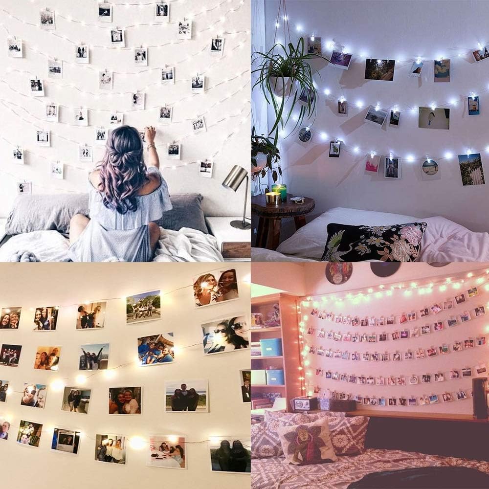 StarryEver LED Photo Clip String Lights - 16.4ft with 50 Color-Changing LEDs & Remote | Perfect for Teen Girls' Bedrooms