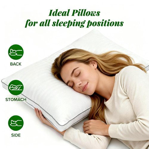 NightHug 2 Pack Goose Feather Down Fiber Pillow King Size with 3-Layer Design – Soft Top, Shredded Memory Foam & Plush Base for Side, Back & Stomach Sleepers, Hotel Collection, White (19" x 35")