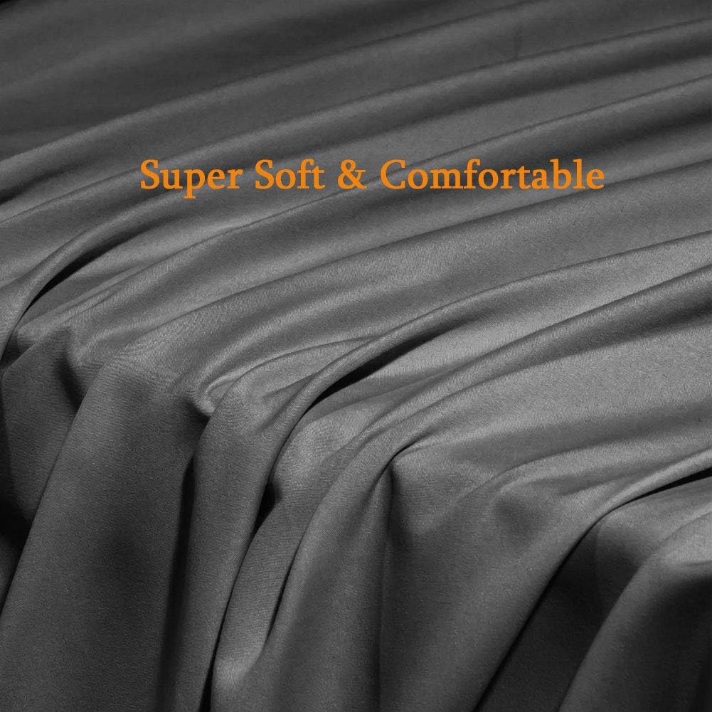 SONORO KATE Bed Sheet Set - Luxury Egyptian Microfiber, 1800 Thread Count, Deep Pocket - Dark Grey, Queen Size