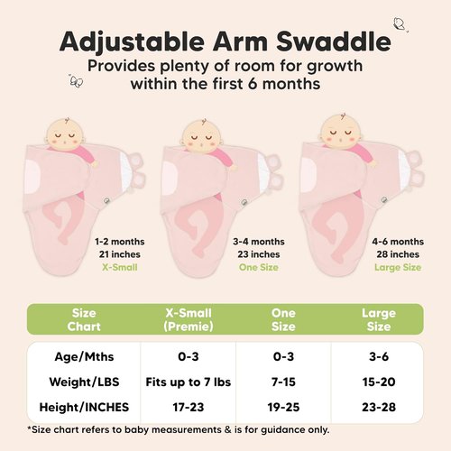 ABC Land Organic Baby Swaddle Sleep Sacks - Soft & Snug for Newborns 0-3 Months | 3-Pack in Rose