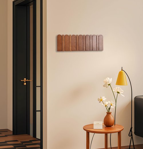 KYIAANY Wall Coat Rack for Entryway: Wooden Modern Heavy Duty 6 Hooks Retractable Wall Mounted for Small Spaces Hallway Bathroom Bedroom for Hanging Jacket Towel Backpack Bag