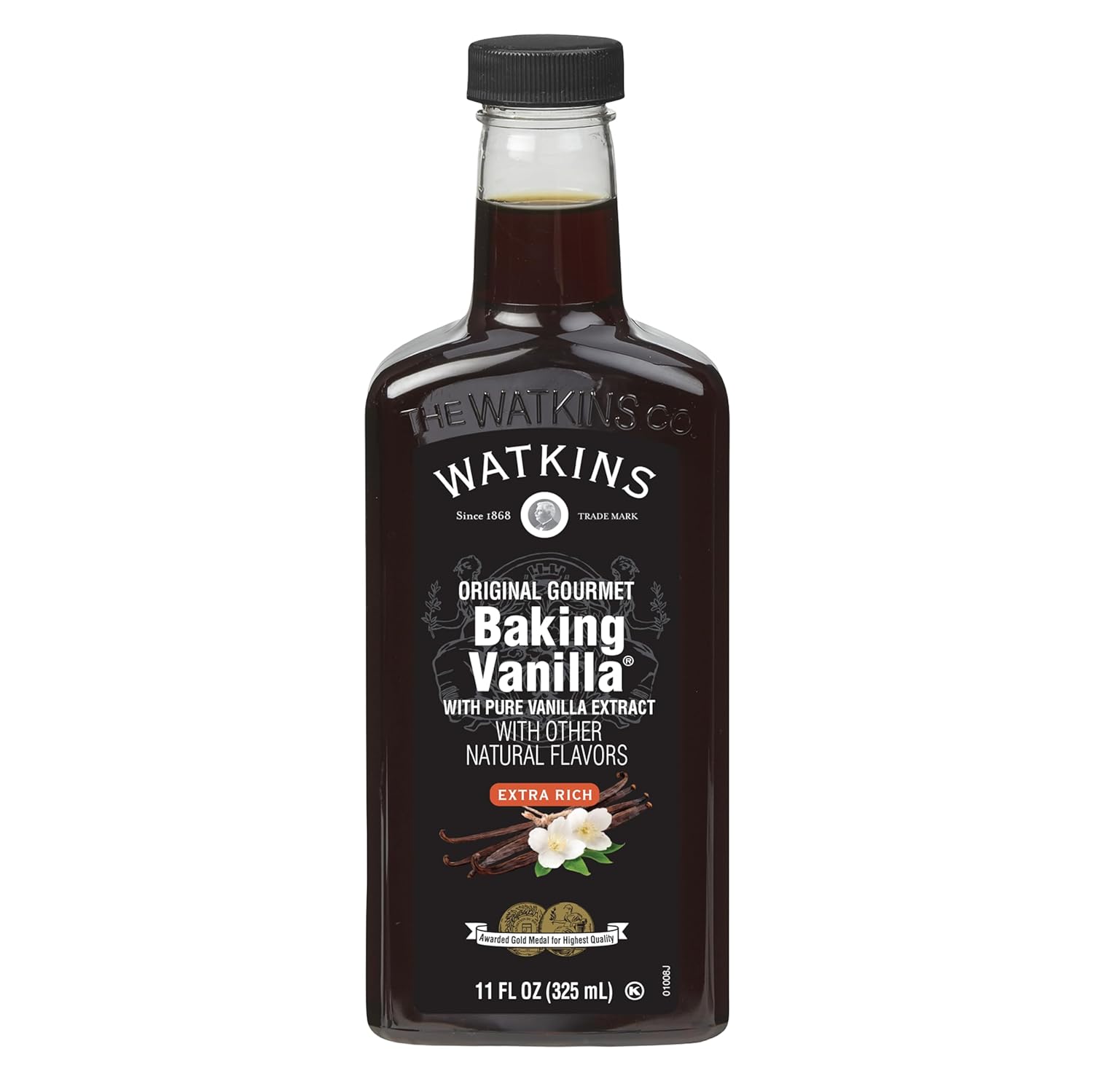 Watkins Gourmet Baking Vanilla - All-Natural Pure Vanilla Extract, 11 Fl Oz (Single Bottle)