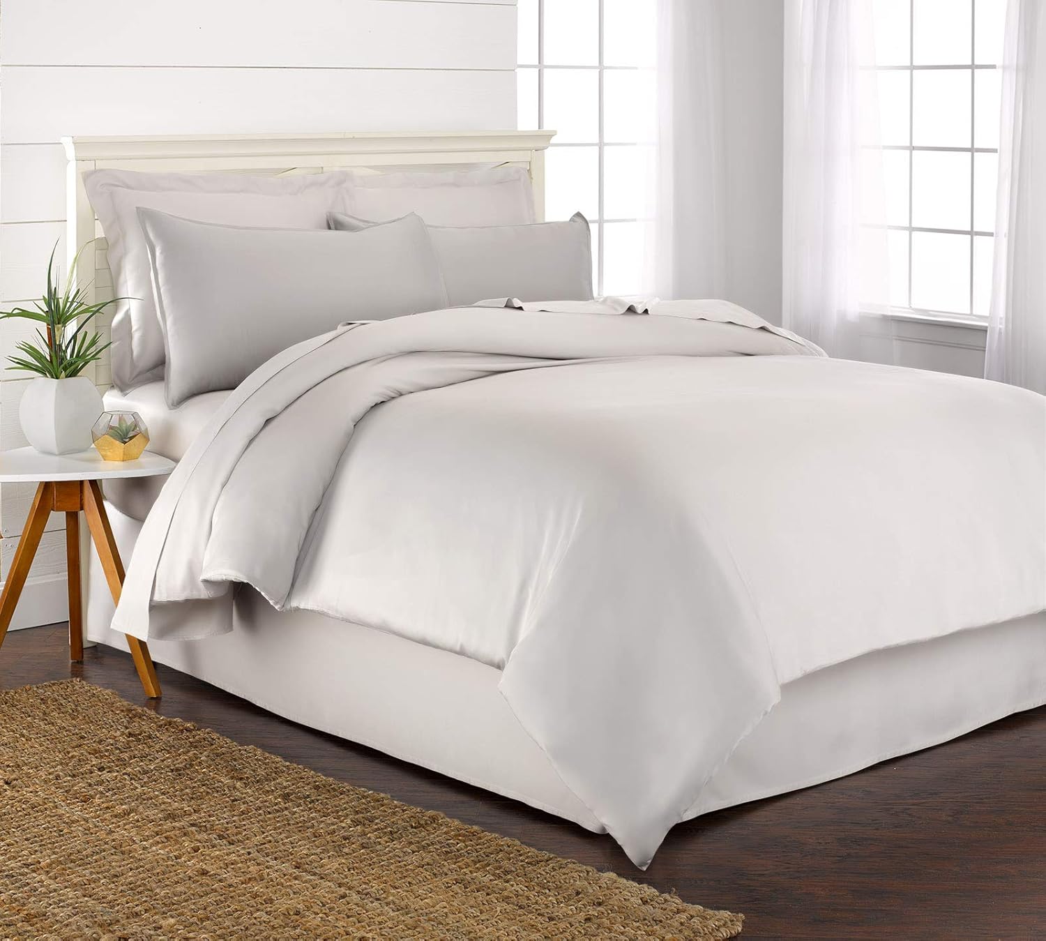 Pure Bamboo King Duvet Cover Set - Luxuriously Soft 100% Organic Viscose | Includes 2 Pillowcases (White)