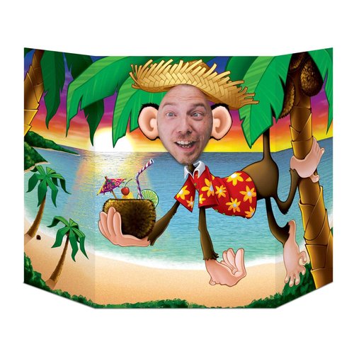 Beistle Luau Monkey Photo Prop Pack of 2