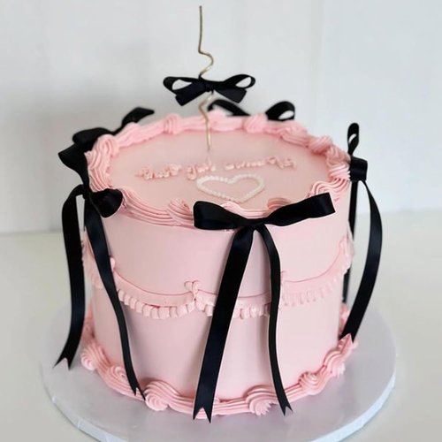 Coquette Black Bow Cake Topper - 12Pcs Elegant Ribbon Bowknot for Birthday & Bridal Party Decor