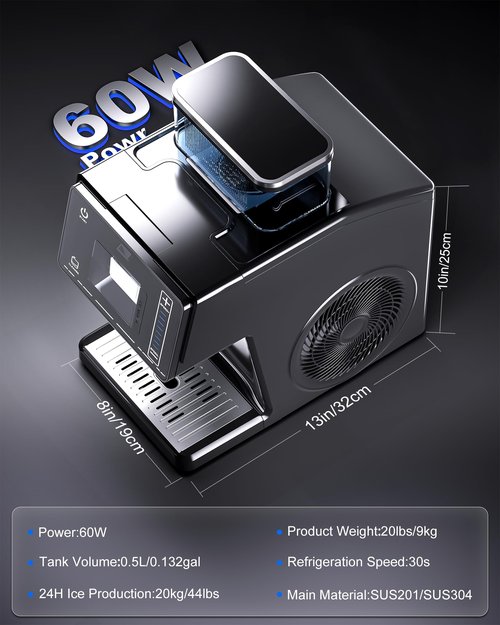 Nyzgax Snowflake Maker, Portable Power Ice Shaved machine with Rapid Cooling, Food-Grade Stainless Steel Material, Adjustable Speed Frozen Drink Maker for Home, Party, School