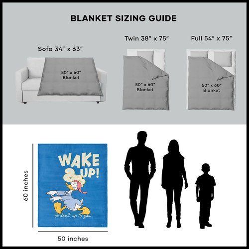 Northwest Donald Duck/Daisy Duck Silk Touch Sherpa Throw Blanket, 50" x 60", Wake Up