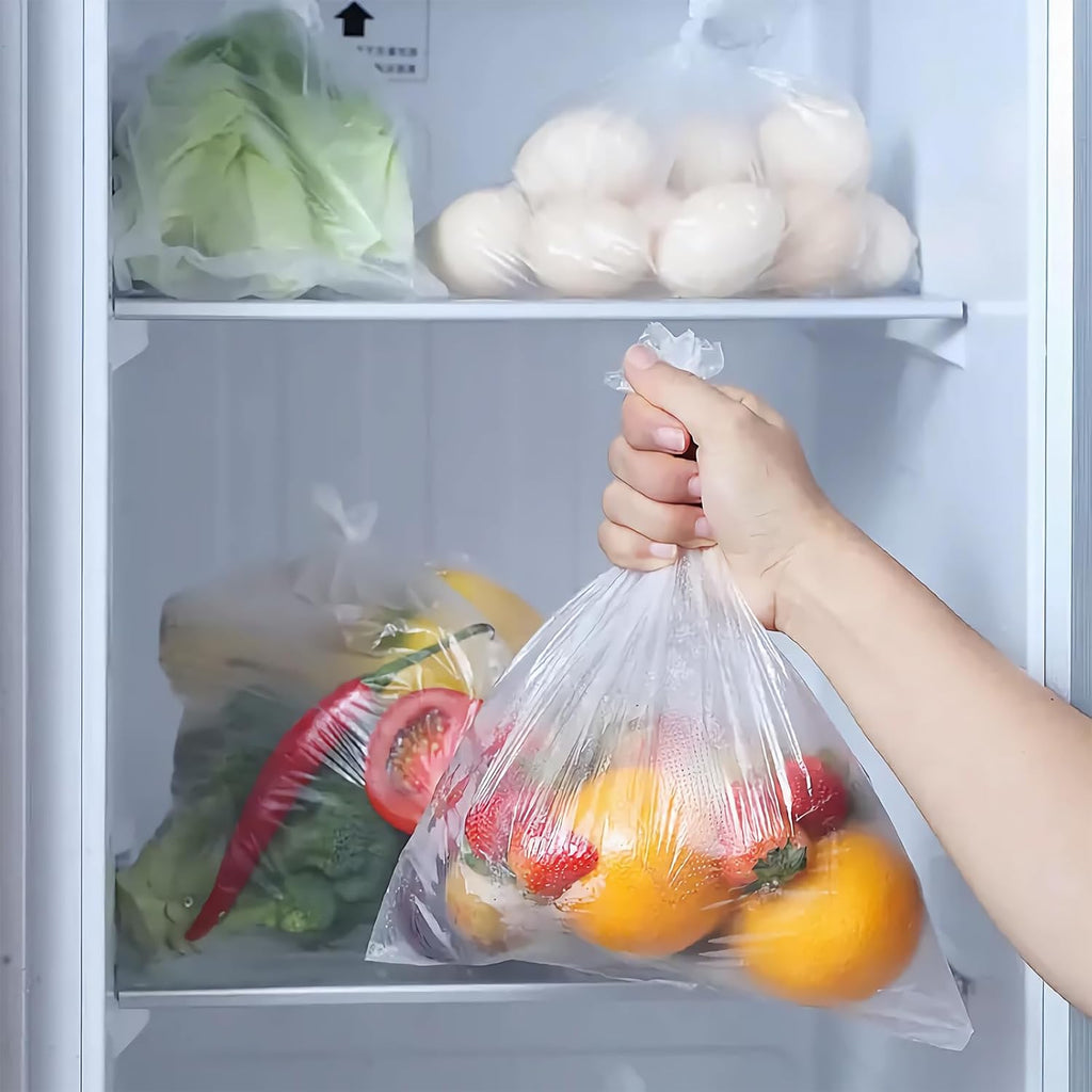 Skiennix Clear Plastic Produce Bags - Easy Tear Food Storage for Vegetables & Fruits | 12" x 20", 350 Bags/Roll