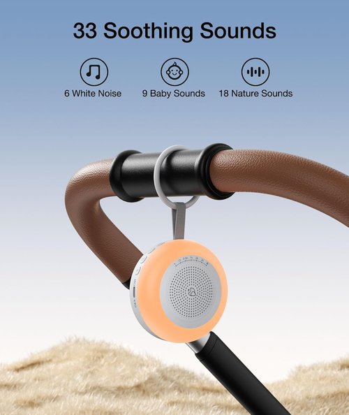 LEICEX Portable Sound Machine - 33 Soothing Sounds & 10 Color Night Light for Babies | Sleep Timer & Memory Function