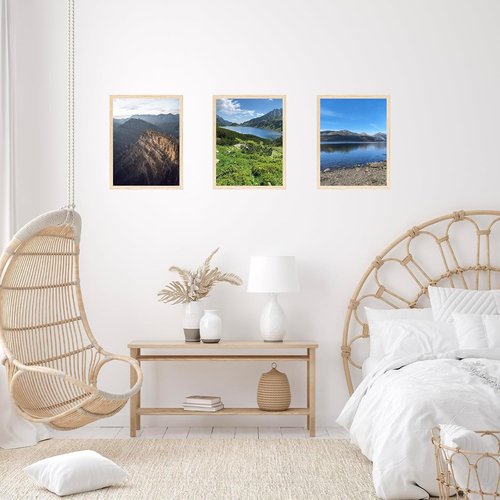 JCJMY 11x15 Picture Frame - Versatile Wall Mounting for Horizontal or Vertical Display | Shatter-Resistant Plexiglass, Natural Finish