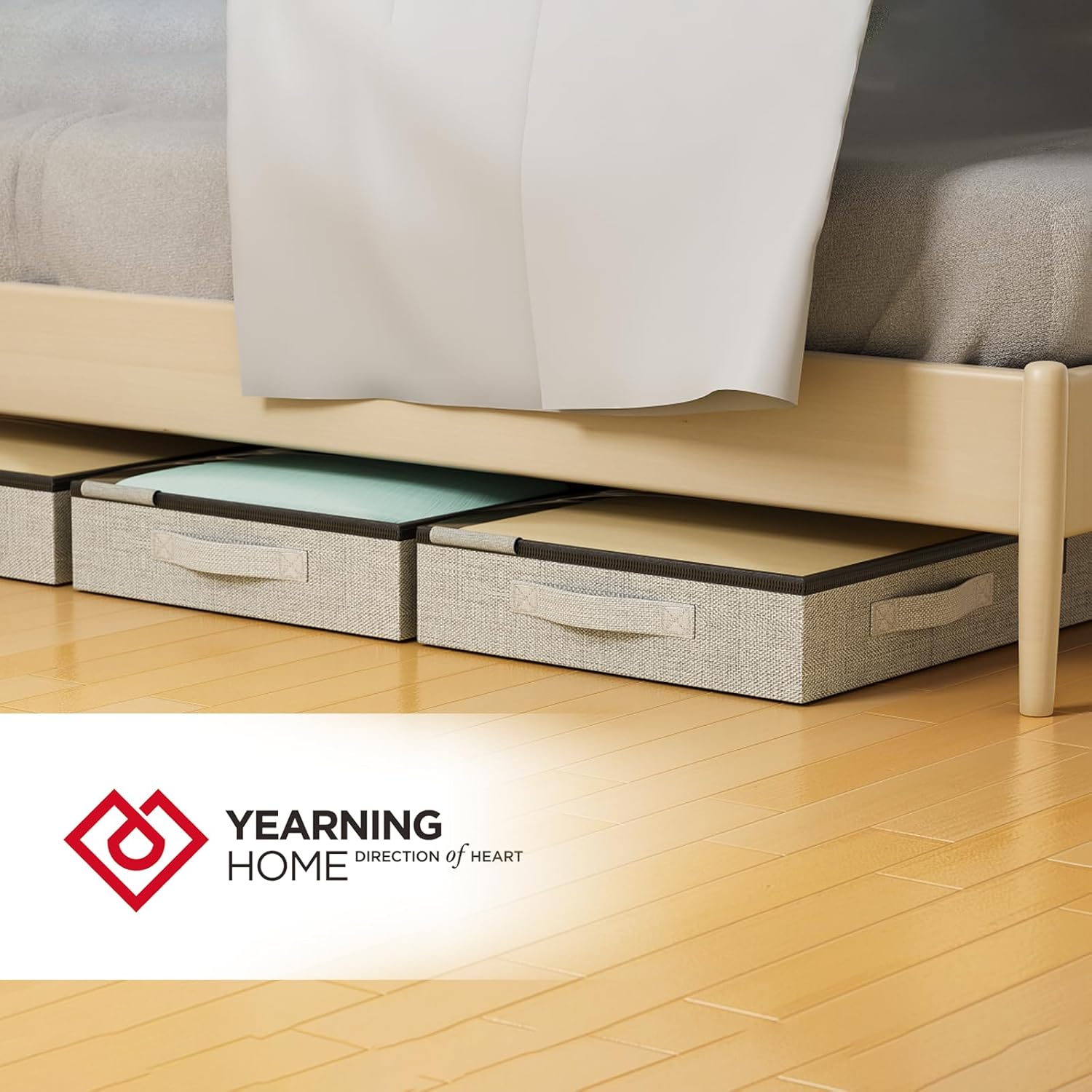 Skiennix Under Bed Storage Containers - Sturdy, Low Profile Design with Clear Windows | 4 Pack, 4.5 Inches