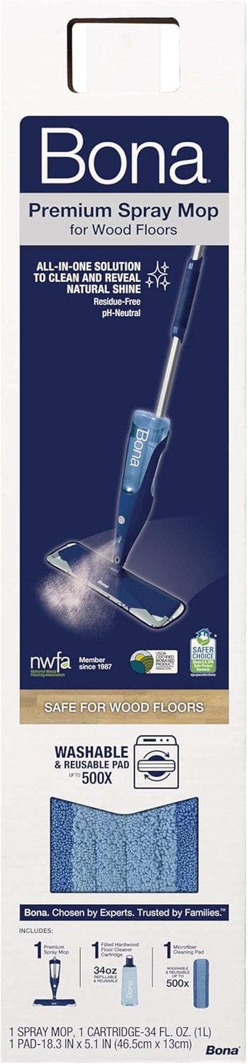 Bona Hardwood Floor Spray Mop - Premium Cleaning Solution for Effortless Shine | Versatile & Easy to Use