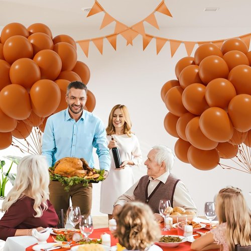 Burnt Orange Balloons | 12-Inch Latex Balloons - 50 Pack for Fall-Themed Events & Celebrations