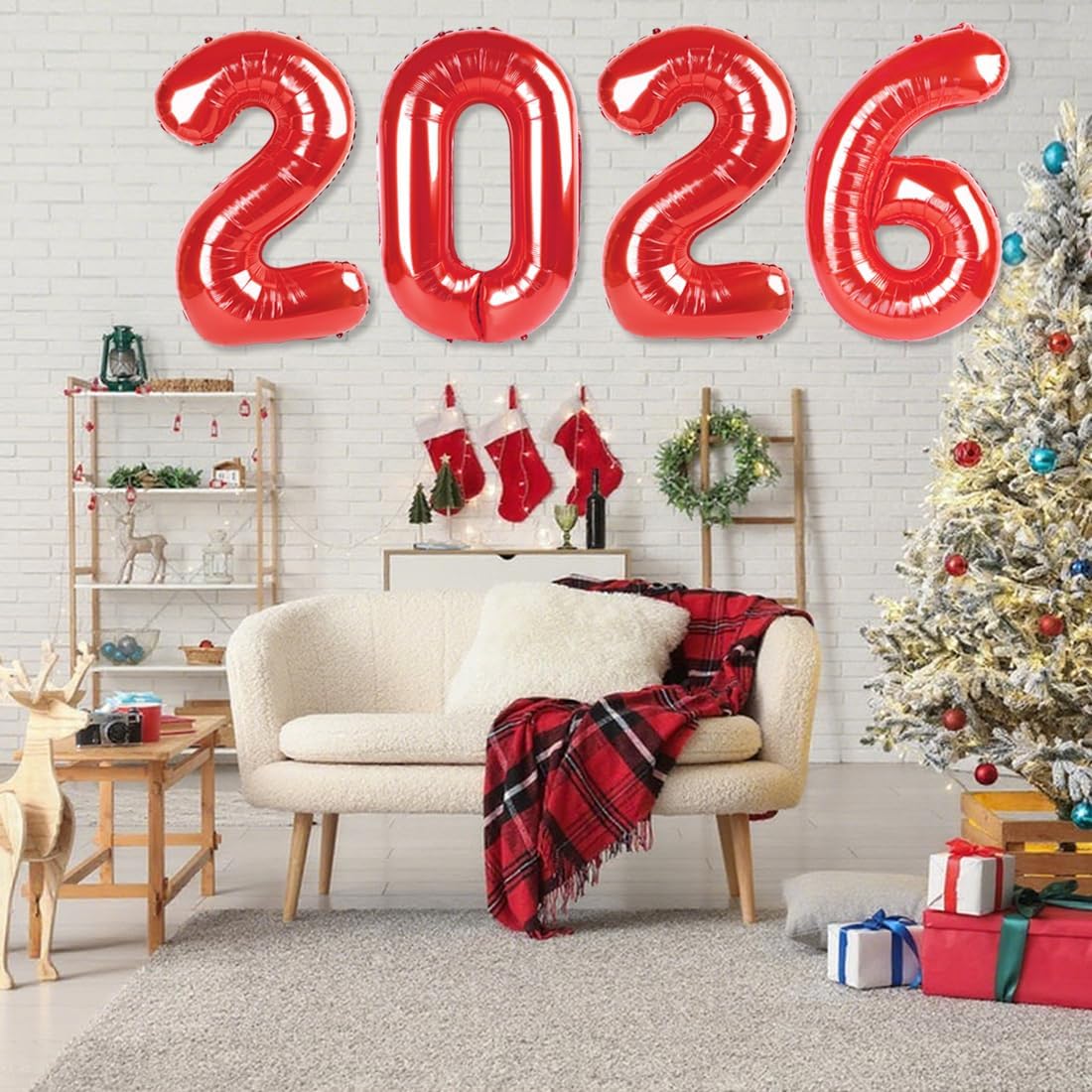Regine Switzerland 40-Inch Number Balloons - Red New Year's Eve 2026 Party Decorations | Graduation & Birthday Celebrations