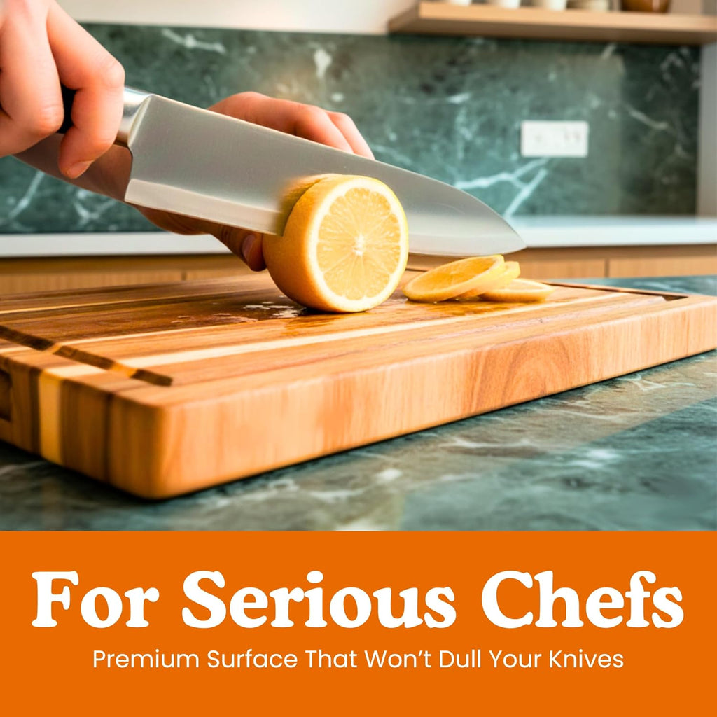 Ziruma Non-Toxic Wood Cutting Board | Conditioned with Natural Beeswax & Flaxseed Oil | 16" x 11" Acacia