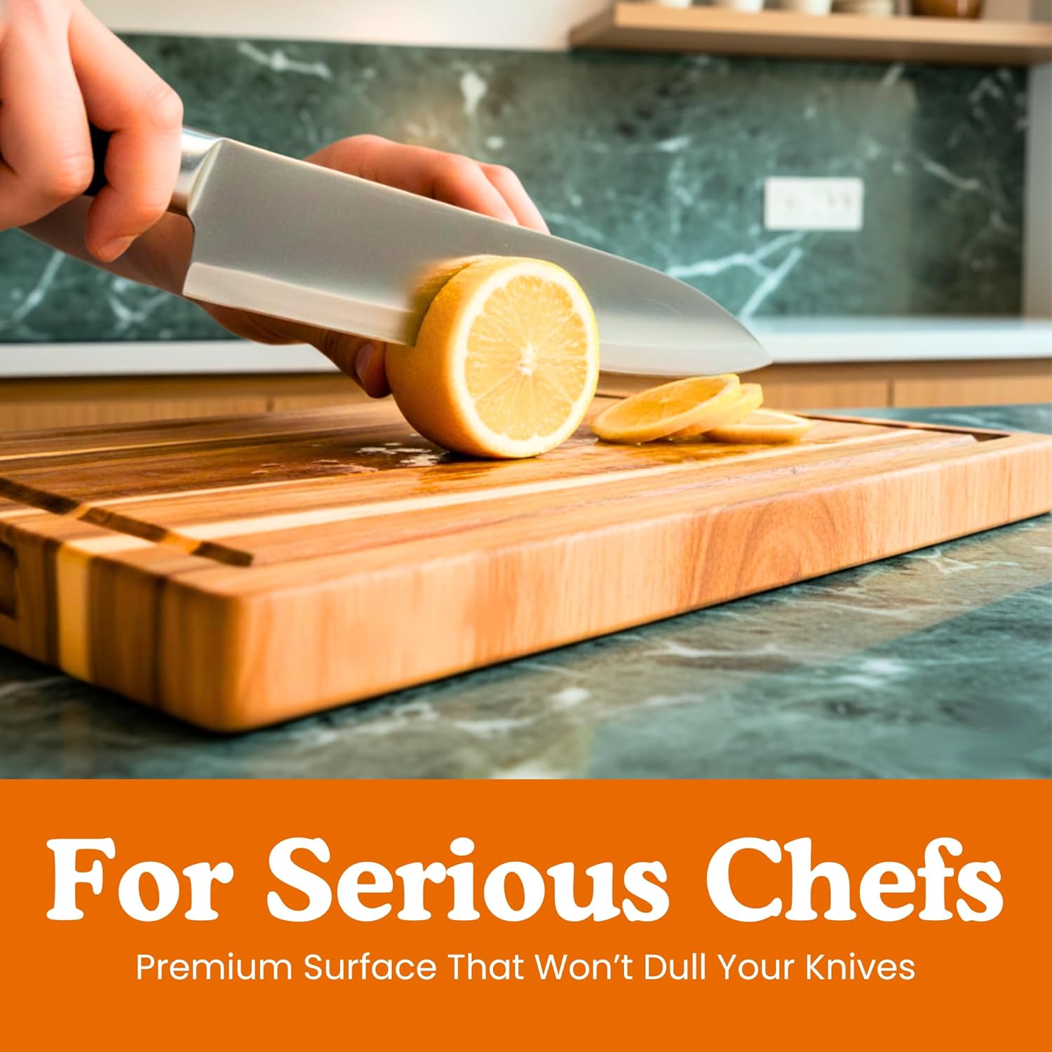 Ziruma Non-Toxic Wood Cutting Board | Conditioned with Natural Beeswax & Flaxseed Oil | 16" x 11" Acacia