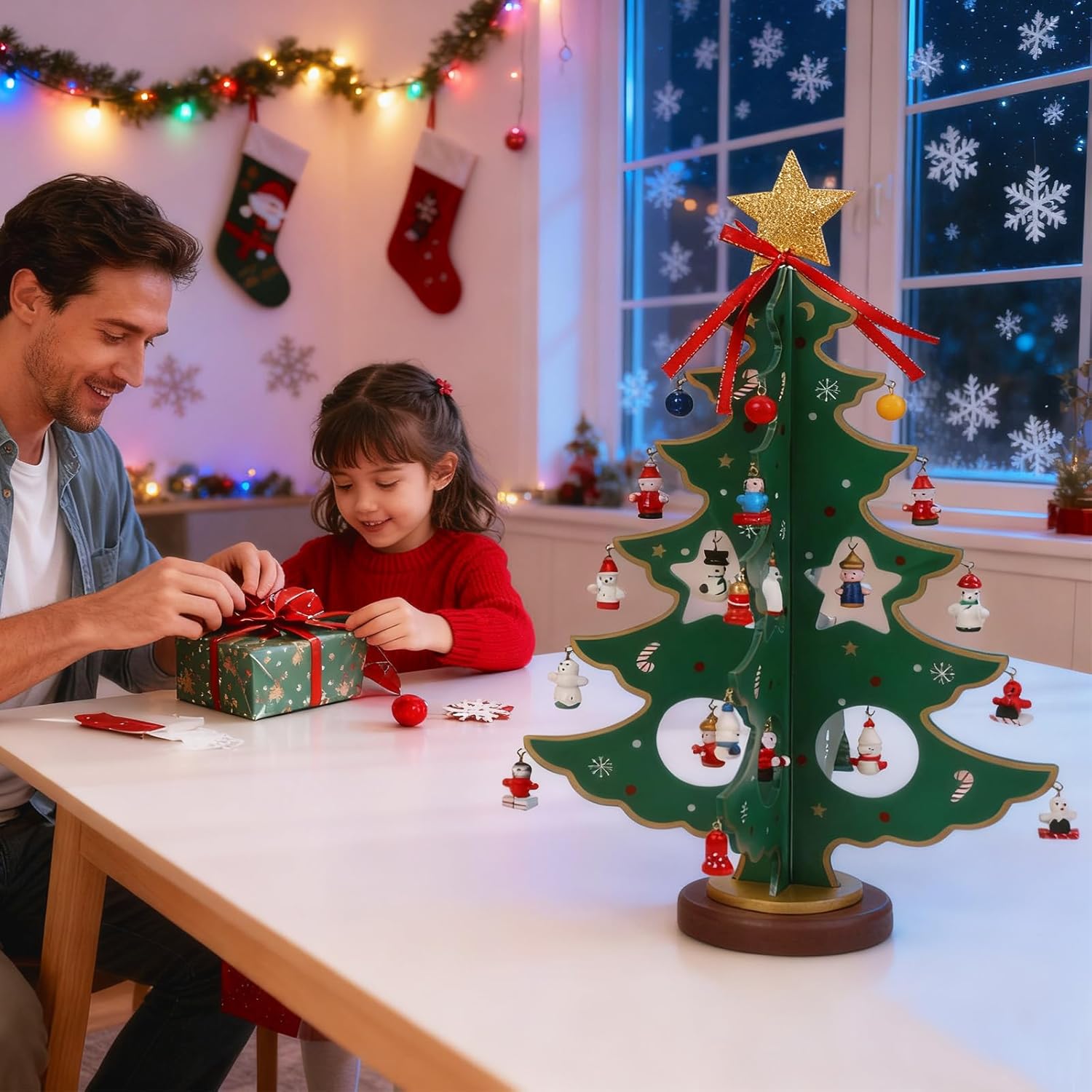 ZEEYUAN Christmas Advent Calendar - 24-Day Countdown Decoration for Kids | Festive Tabletop Decor 2025