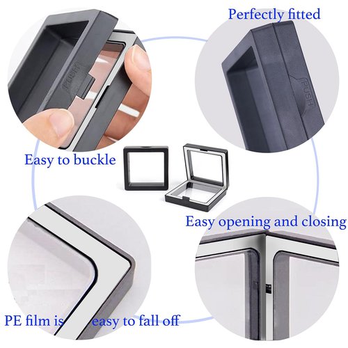 DZDXDZSW 10 Pack Jewelry Gift Boxes 2.75 x 2.75 x 0.78 Inch Transparent Jewelry Box,Small Gift Boxes for Jewelry Earrings Necklaces Handmade Bangles Bracelets(Black and white)