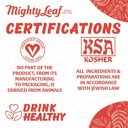 Mighty Leaf Organic African Nectar Herbal Tea – 100 Count Biodegradable Silk Tea Bags – Rooibos-Based Caffeine-Free Blend with Sweet Tropical Flavor