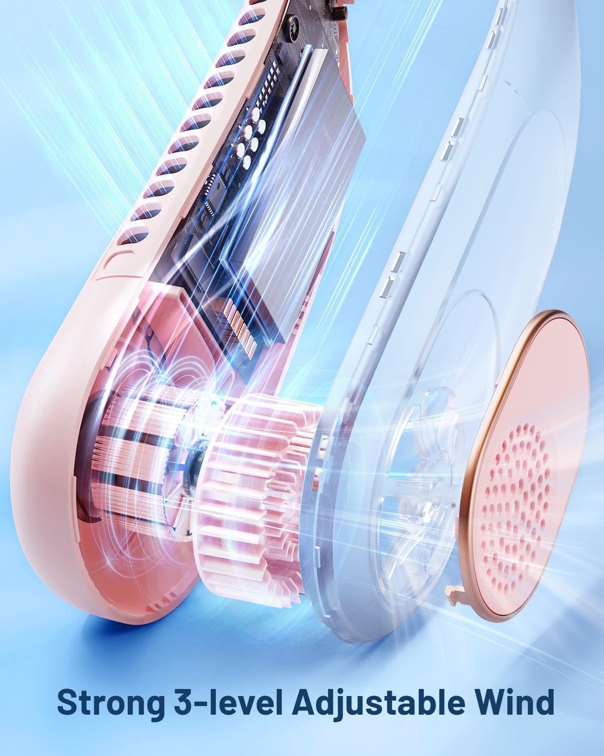 Sweetfull Portable Neck Fan - 360° Bladeless Cooling | USB Rechargeable 4000mAh Wearable Fan for Travel & Gifts