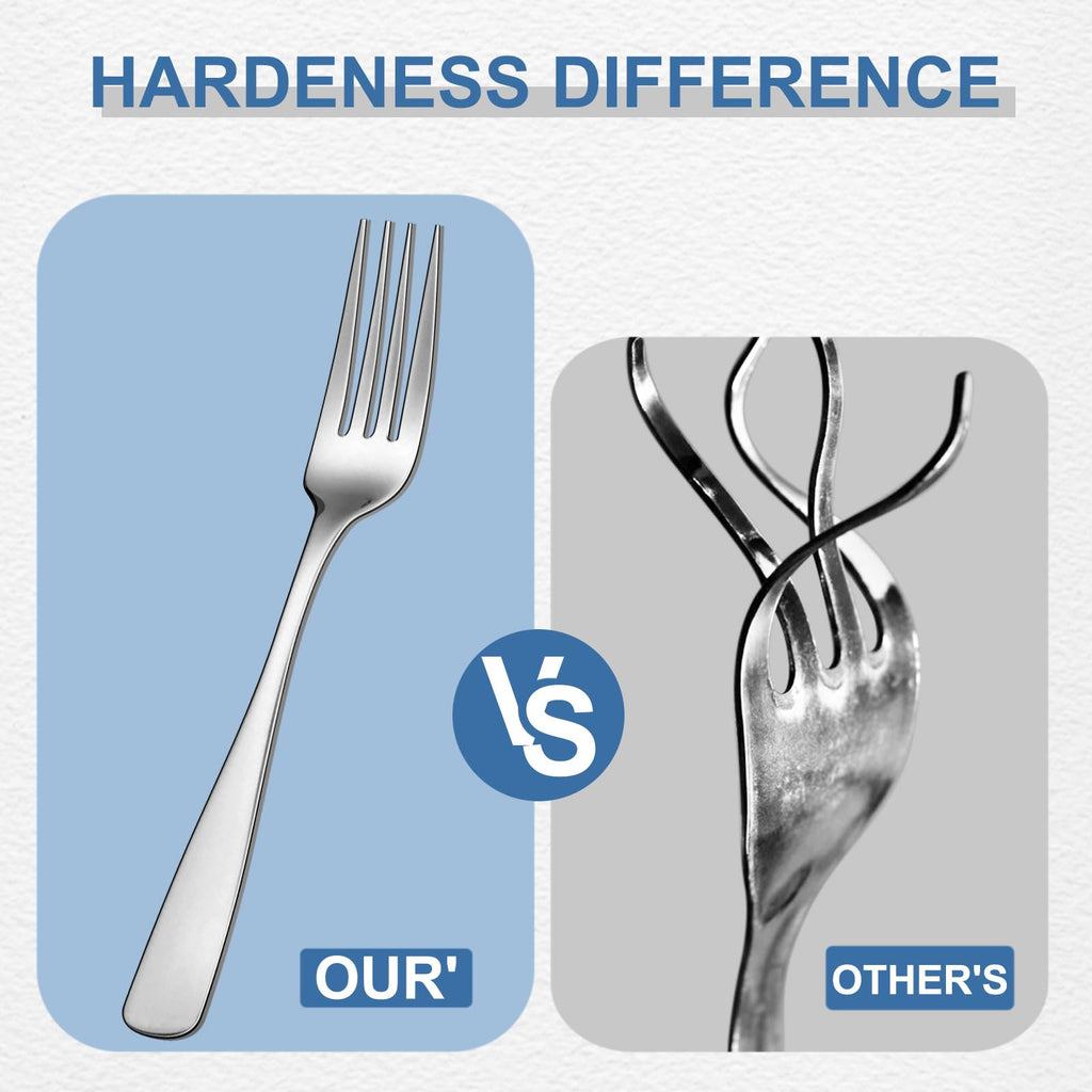 BEWOS 40 Piece Silverware Set - Stainless Steel Silverware Sets for 8 Include Spoon, Forks, Knives, Mirror Polished Flatware Set for Home, Kitchen, Restaurant, Dishwasher Safe