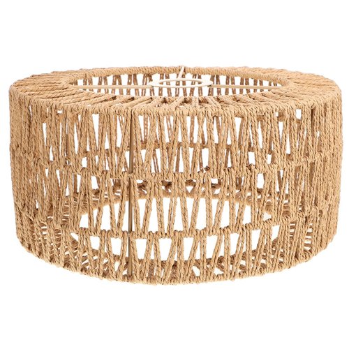 BESTOYARD Handwoven Straw Rope Lampshade, 12 x 6 Inch Rustic Rope Ceiling E27 Lampshade Woven Pendant Cover for Tea Room, Bar, Inn Decor