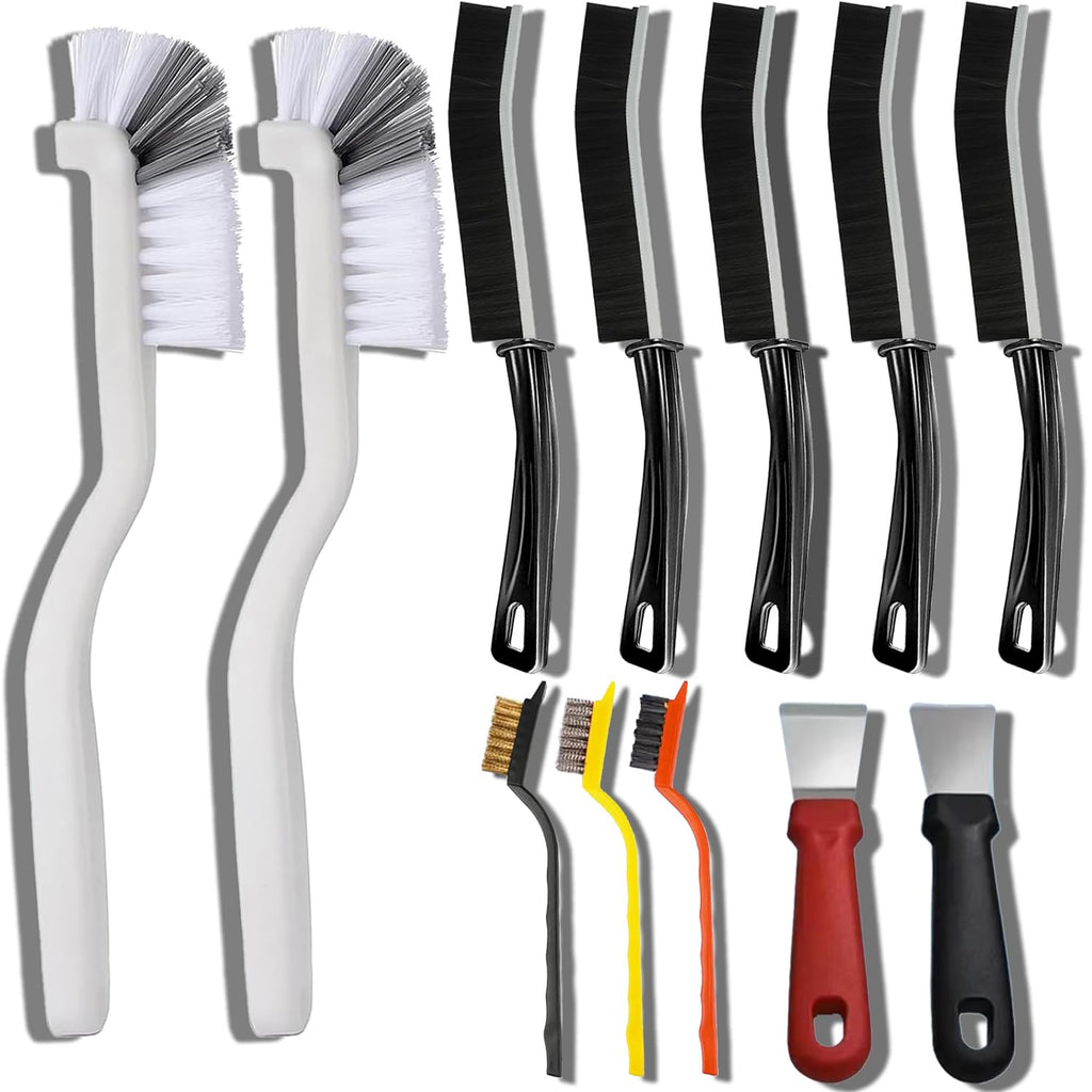 12Pcs Crevice Brushes for Cleaning Crevice Cleaning Brush Set Hard Bristle Crevice Cleaning Brush Supplies for Corner Sink Cup Teapot Bottle Blender-Multifunctional Brush Cleaner