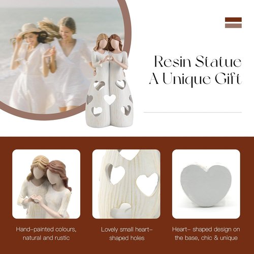Candeldo Sister Birthday Gifts - Unique Candle Holder Figurine for Women | Meaningful Home Decor