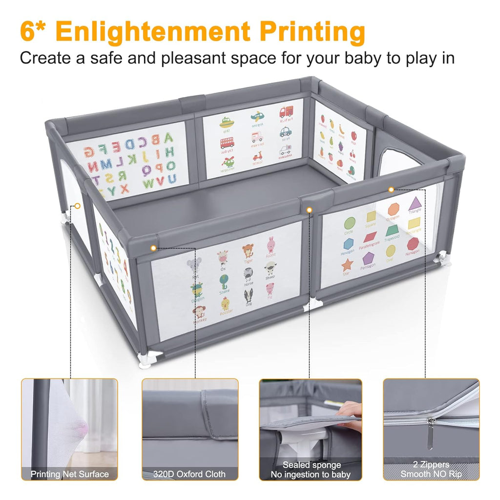 Premium Baby Playpen - Extra Large 71x60 Inches Activity Center with Mat | Safe Indoor & Outdoor Use