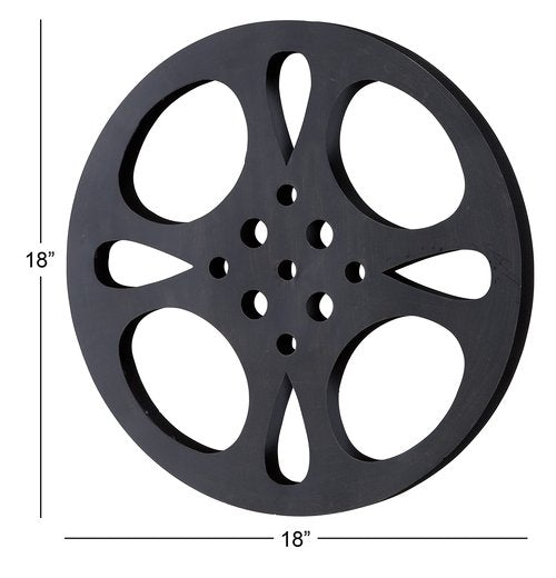 Deco 79 Metal Film Home Wall Decor Reel Wall Sculpture, Wall Art 18" x 1" x 18", Gray