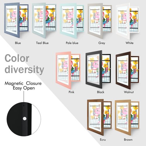 Golden State Art, 10x12.5 Kids Art Frames, Front-Opening Picture Frame Great for Kids Drawings, Artworks, Children Art Projects, Schoolwork, Home or Office (Black Set of 2)