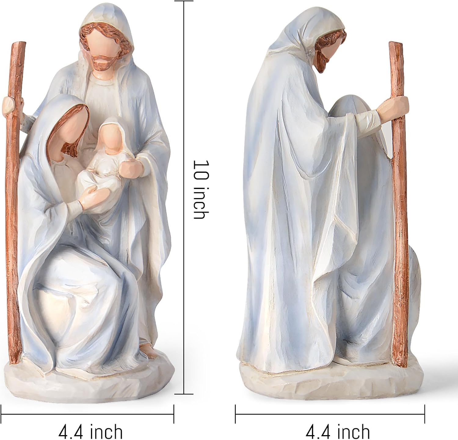 Skiennix Christmas Nativity Set - Large Hand-Painted Holy Family Figurines | 10" Indoor Decorations