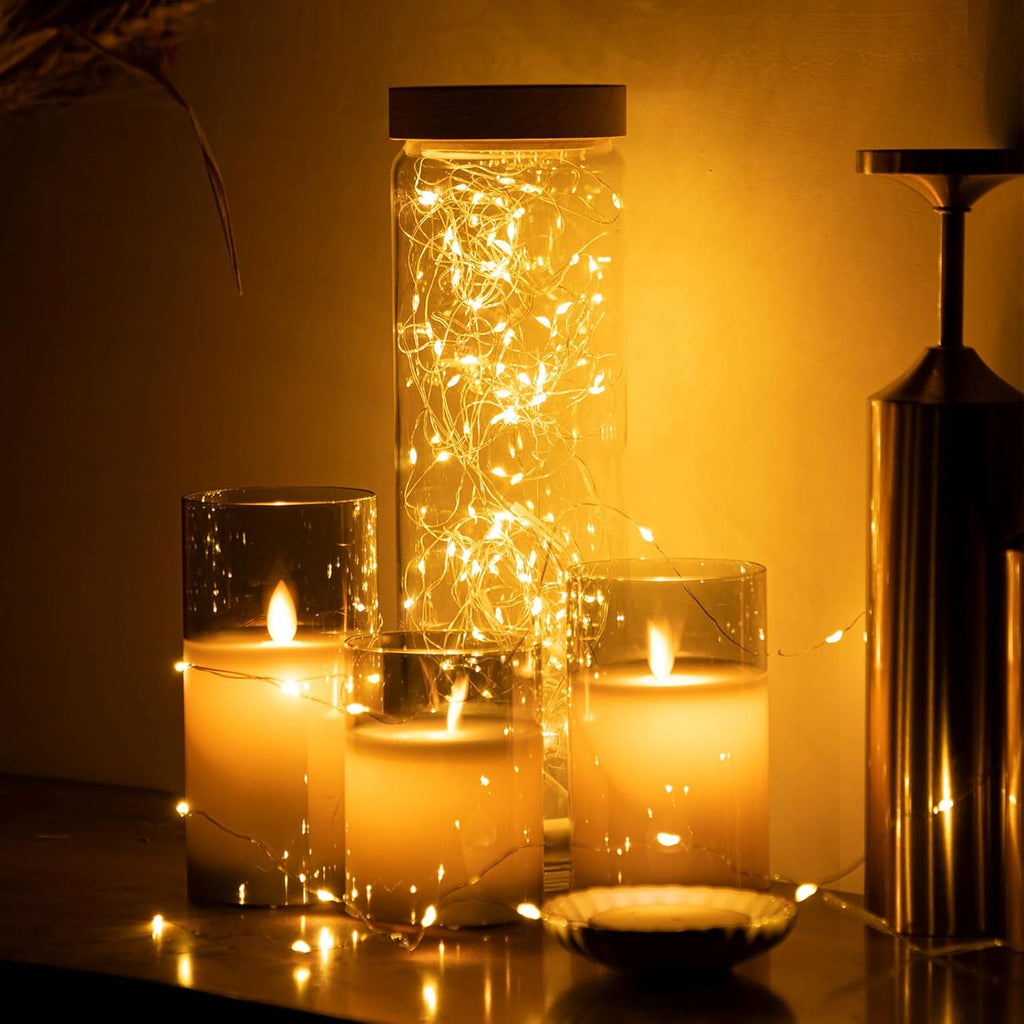 Skiennix 6 Pack Fairy Lights - Battery Operated 7ft 20 LED Mini String Lights | Waterproof Silver Wire for Mason Jars & Decor (Warm White)