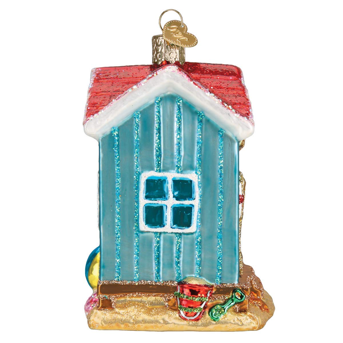 Old World Christmas House Ornament, Beach Blue 3.75 x 3