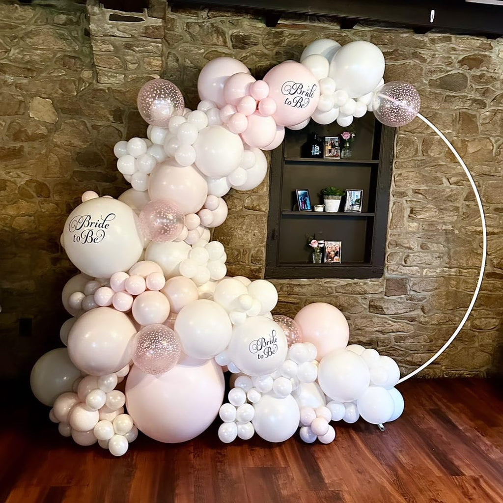 Skiennix White Double Stuffed Balloons - 115 Pcs in Various Sizes for Birthday & Wedding Decor