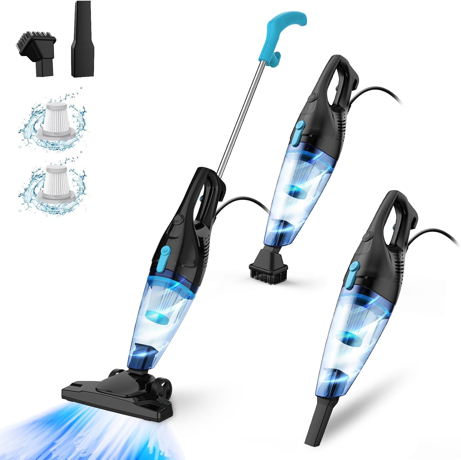 Skiennix Corded Vacuum Cleaner - 4-in-1 Lightweight Stick with 15Kpa Suction & HEPA Filter | Ideal for Pet Hair, Carpets & Hard Floors